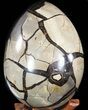 Septarian Dragon Egg Geode - Black Crystals #47476-3